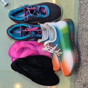 Women's Skechers Soda Wanted Size 4½ Tye Dye Black Pink Blue Shoe Collection